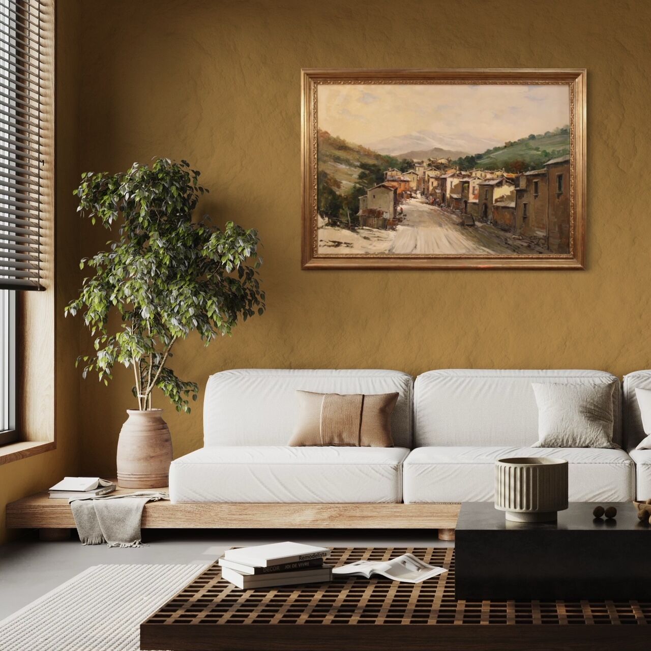 Signed Italian landscape painting from the 20th century