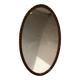 Robust vintage oval wall mirror in wood