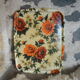 Orange fiberglass flower patterned top 70s