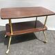 Rolling service 1960 two trays Formica mahogany