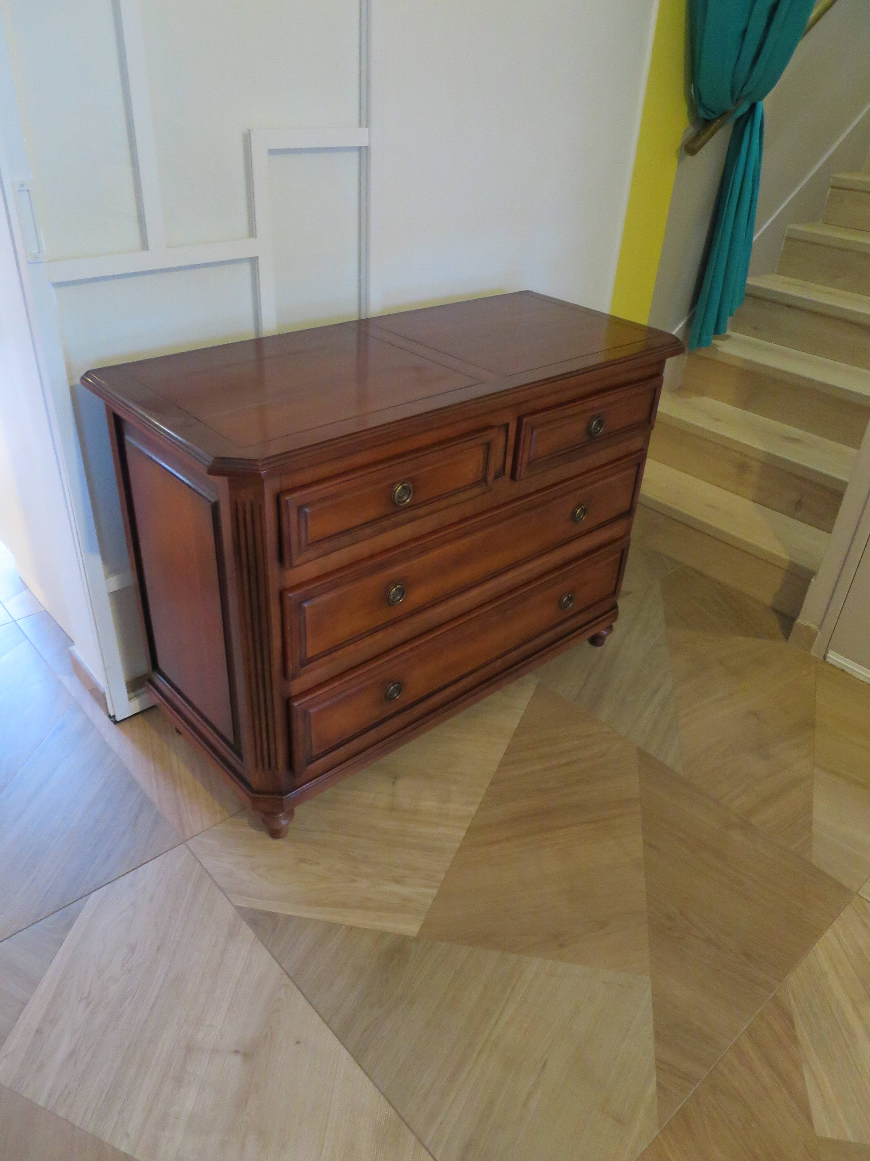 Vintage–Beautiful Louis Philippe chest of drawers – Directoire style – 4 drawers – Cherry wood