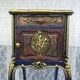 Classic revamped furniture – decorative blue and gold bedside table