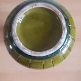 Orange and green ceramic vase