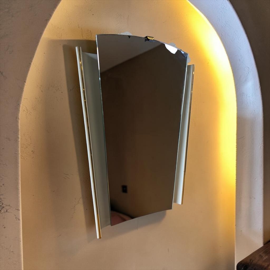 Miroir mural vintage des années 50 avec éclairage