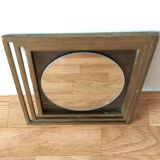 Modernist mirror in gilded brass 1960.