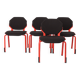 Chaises de l'ère spatiale, ensemble de 4, chaises empilables Fröscher, design allemand des années 1980