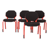 Chaises de l'ère spatiale, ensemble de 4, chaises empilables Fröscher, design allemand des années 1980