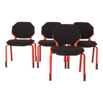 Space Age Chairs Set of 4, Fröscher Stacking Chairs, 1980s German Design
