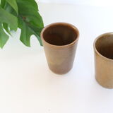 Set de 2 verres en grès, Digoin, vintage