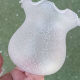 Antique gilded bronze lamp with engraved tulip medallion, 47 cm, interior decoration.