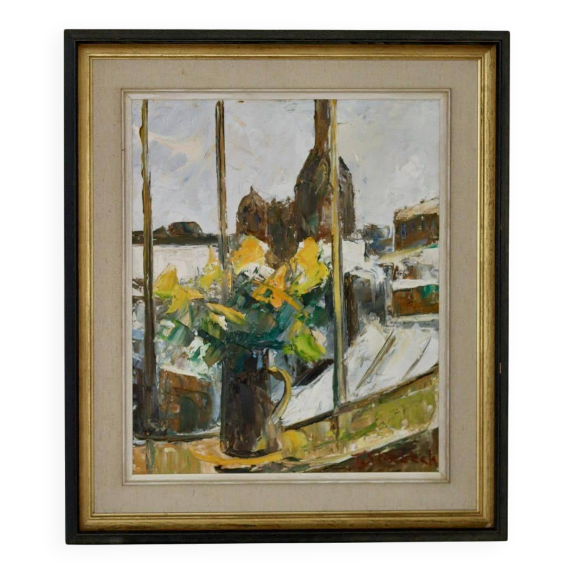 "Yellow Flowers by a Window" by T. Stenbäck