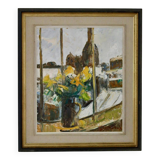 "Yellow Flowers by a Window"  by T. Stenbäck