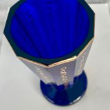 Art Nouveau vase in cobalt blue and gold crystal