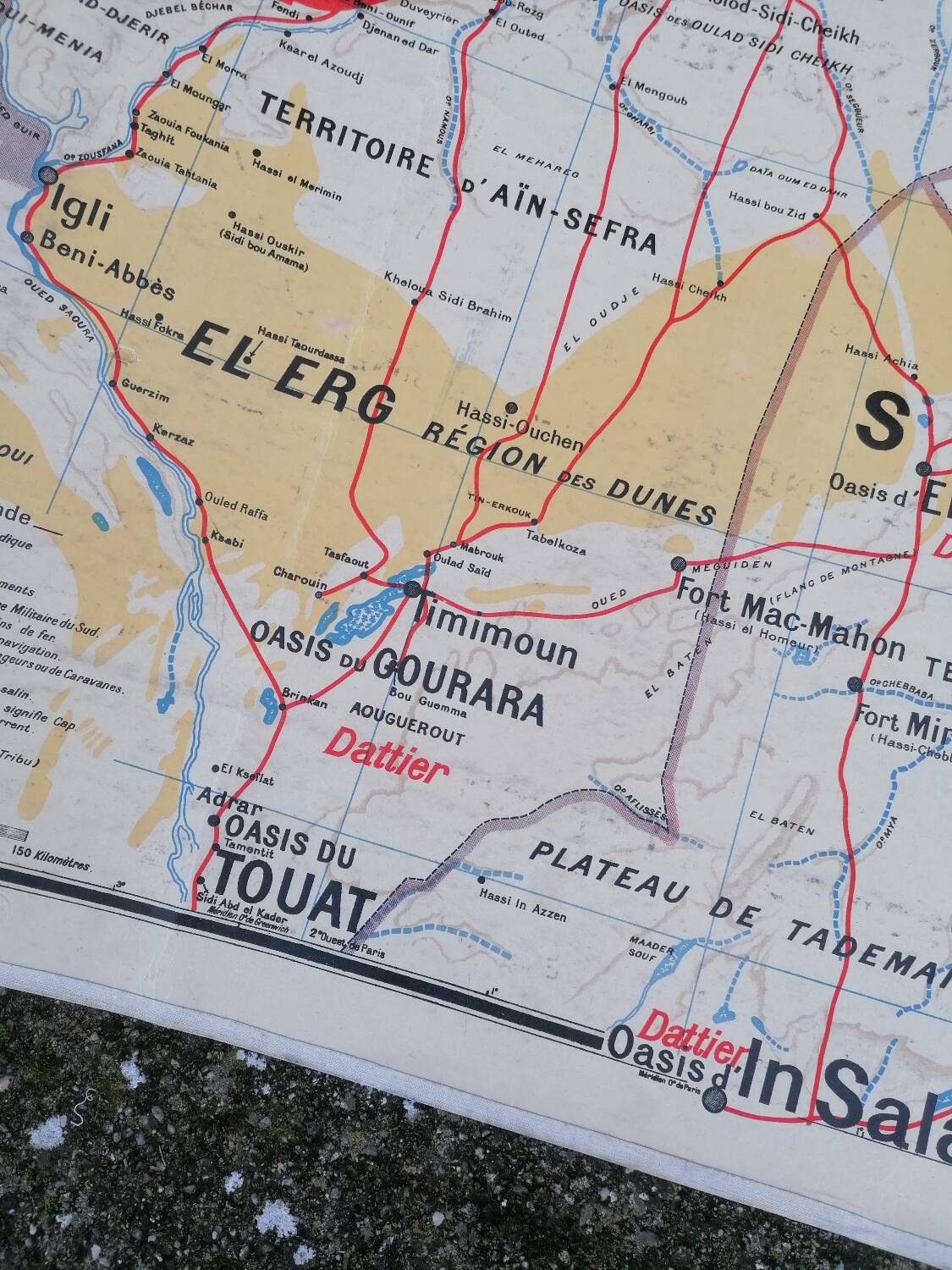 Old Vidal Lablache map N°11 Algeria Tunisia Sahara