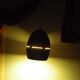 Space age style pendant lamp in openwork black metal