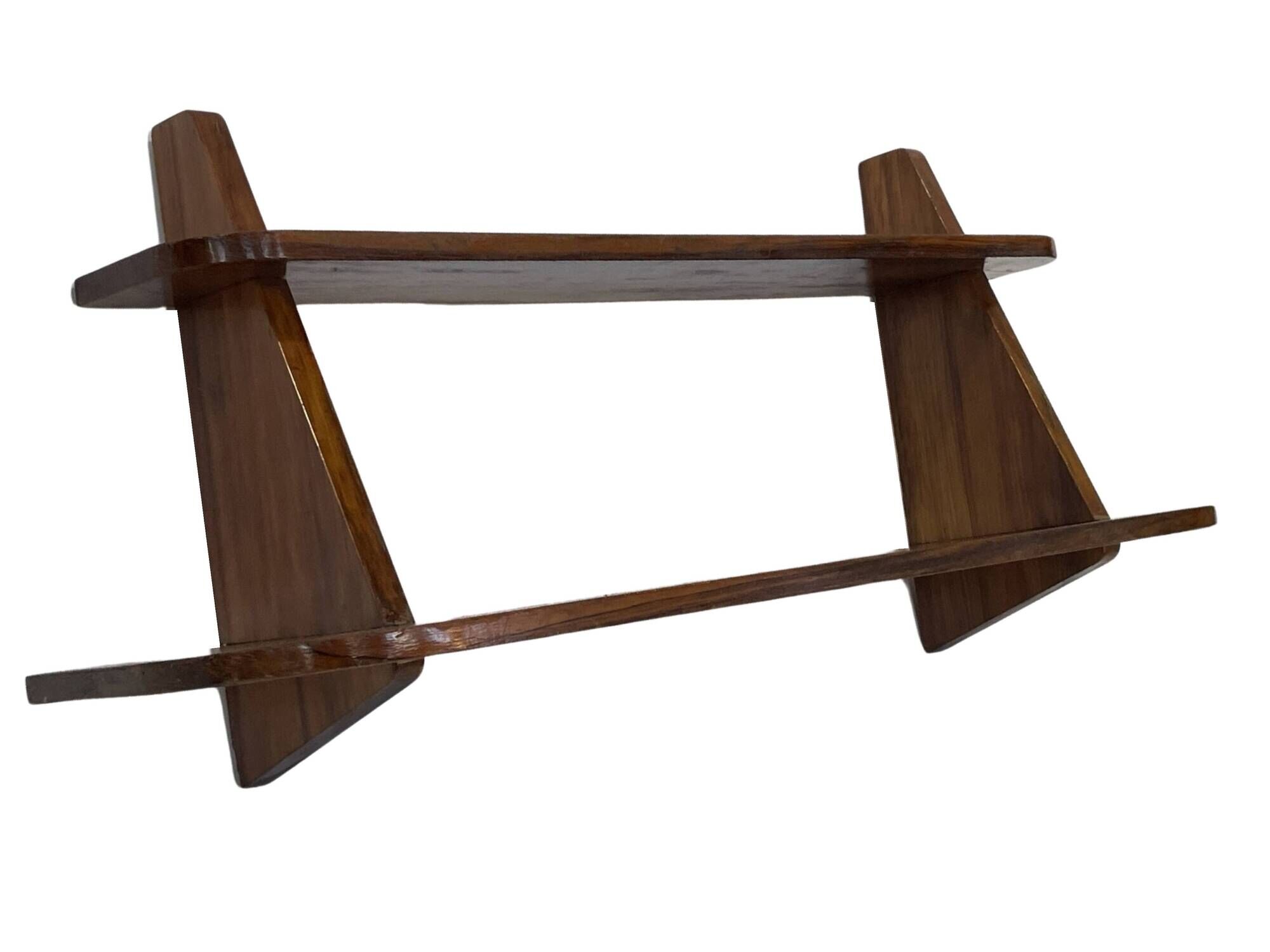 Vintage wooden wall shelve rack bookshelf in wood minimalist