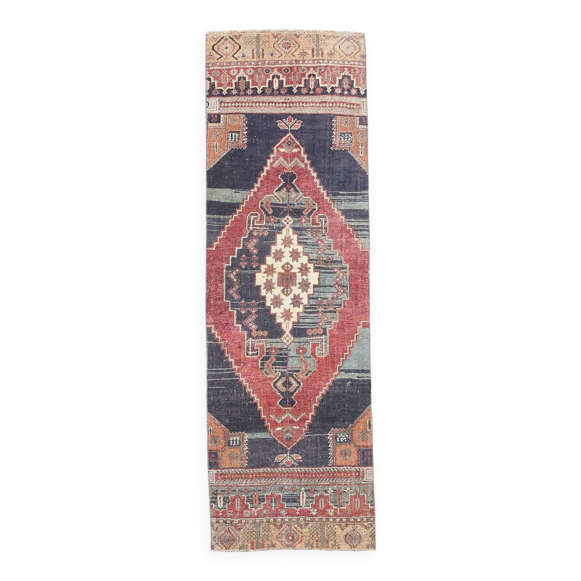 2x7 Small Size Vintage Runner Rug, 69x220Cm