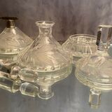 Bohemian crystal set with carved decoration