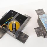 Pair of 1960’s Brutalist glass wall sconce by Tom Ahlström and Hans Ehrlich