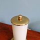Pair of Mid-century bedside lamps in brass and opaline, 1950.