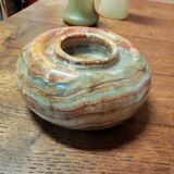 Set of three marble candlesticks