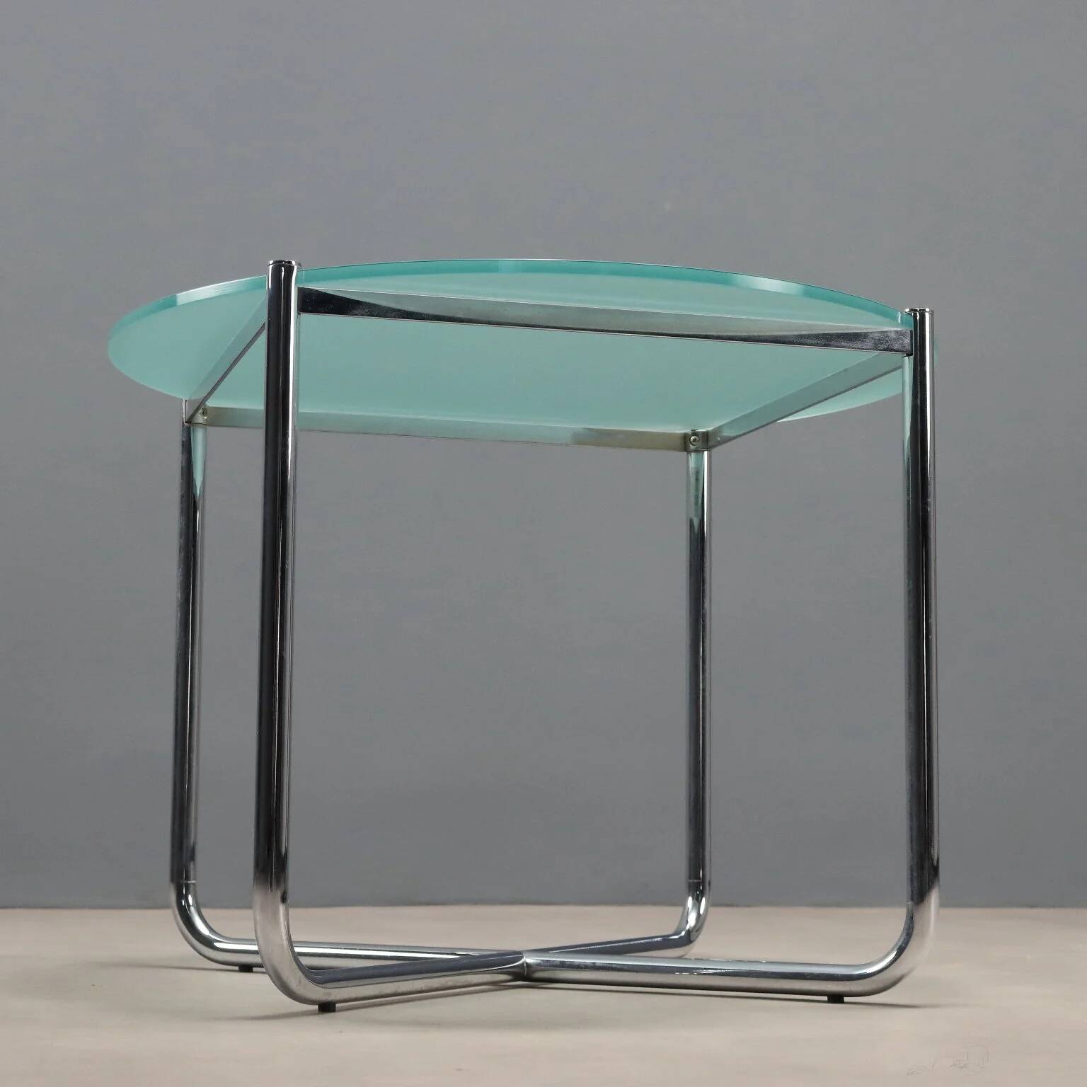 Knoll E01M coffee table designed by Mies van der Rohe, metal, 1990s.