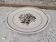 Pie or cake dish 2 handles in old earthenware decoration gray roses