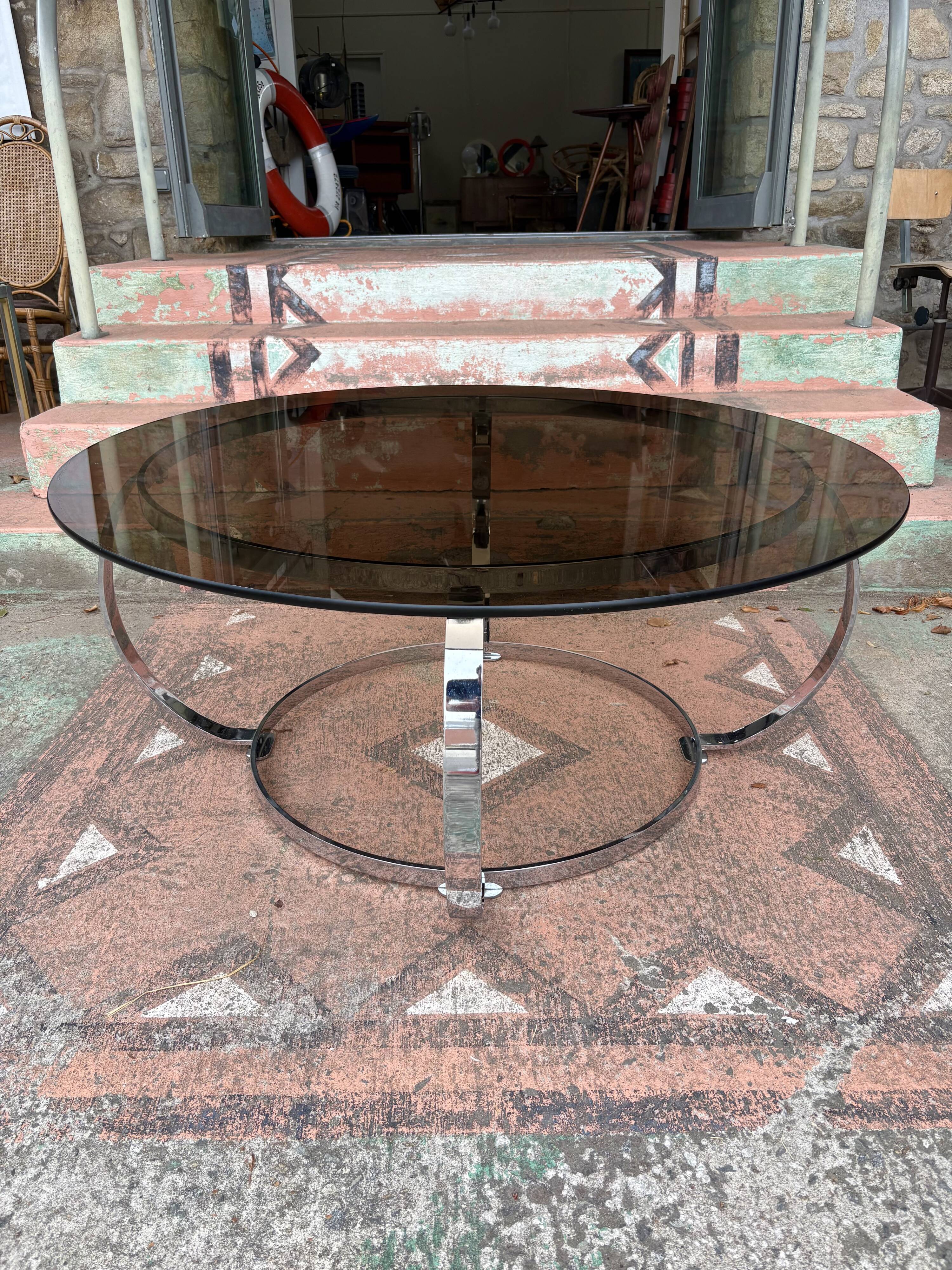 Table basse Space en métal chromé vers 1970