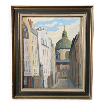 Oil on canvas street in Paris