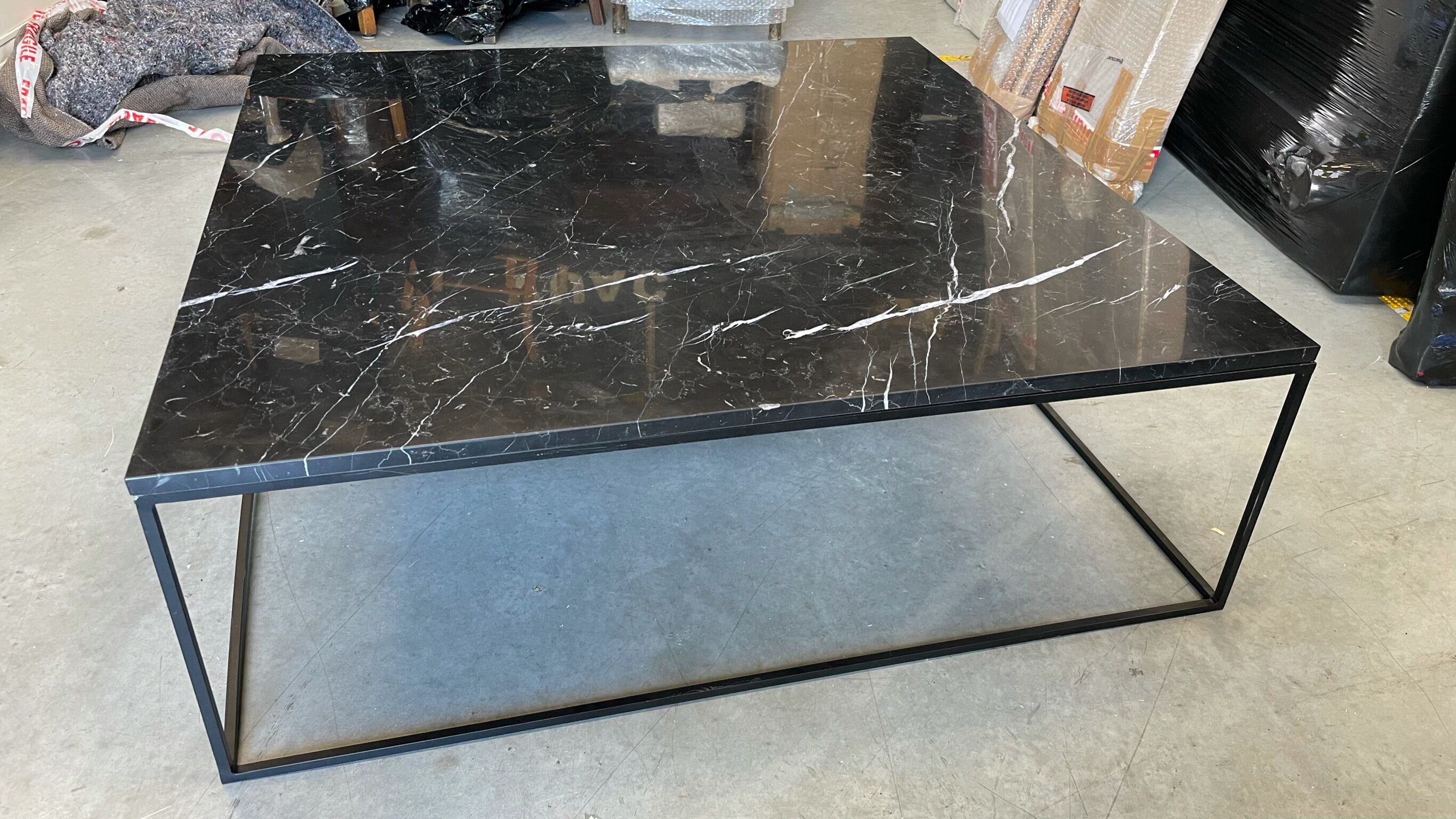 Black marble table