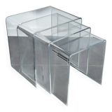 Nesting tables in plexiglass by Michel Dumas, France 1970s