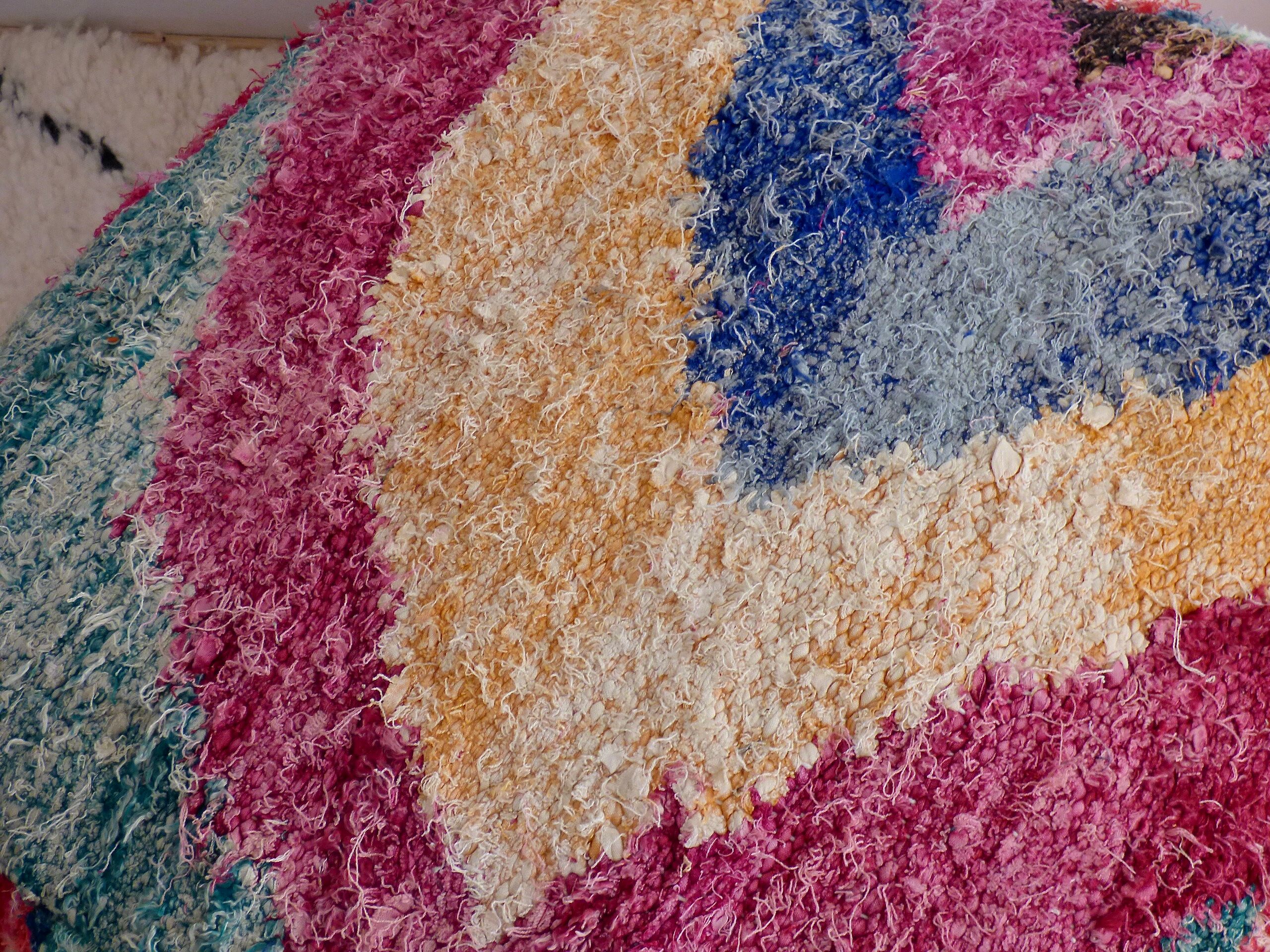 Pouf berbère bouchérouite tissé à la main