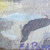 Paintings set of 6 drawings by Ed. Pannetier (1884-1965) Provence Côte d'Azur