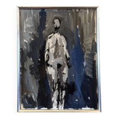 1973 Mid-Century Modern Swedish "In the Shadows" Nude Oil Painting, Framed