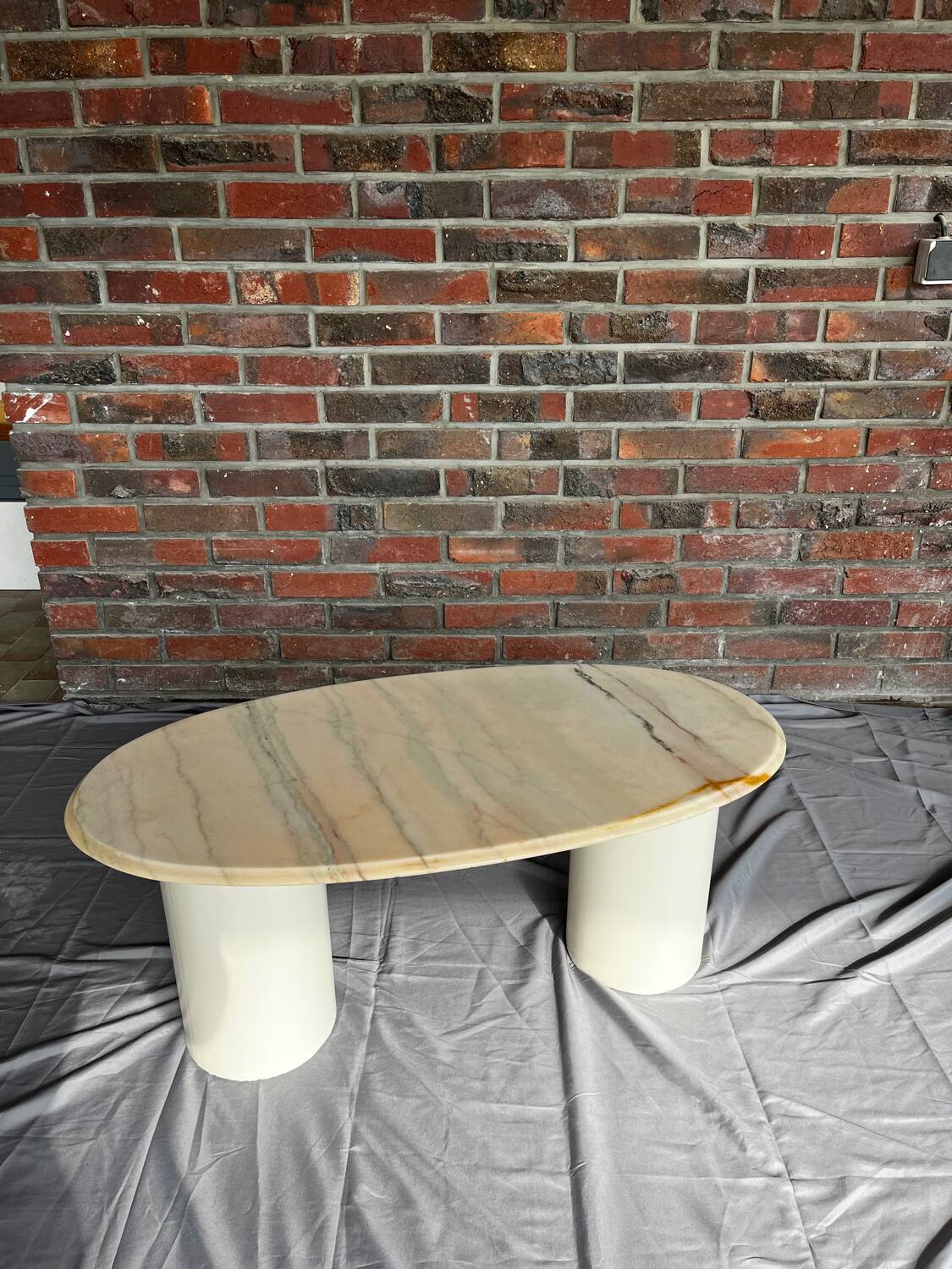 Marble and steel coffee table