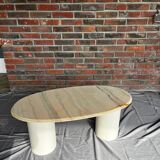 Marble and steel coffee table