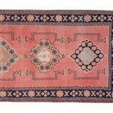 Vintage Turkish Overdyed Oushak Runner Rug 1970s 139x361cm
