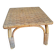 Small vintage 1960 woven rattan side table | Bohemian chic wicker end table, antique bamboo coffee table for the living room.