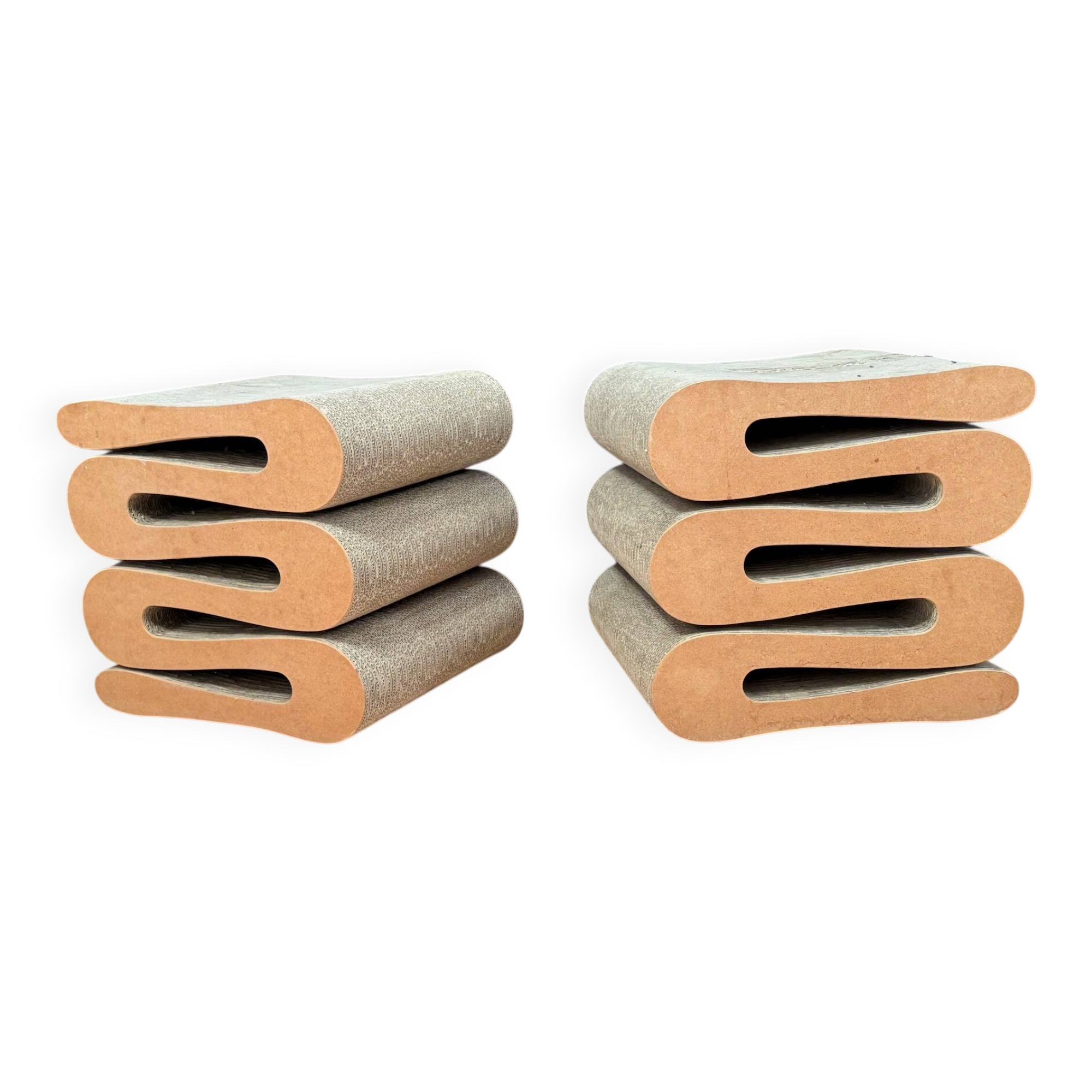 Pair of Wiggle Stools by Frank Gehry, Vitra, 1990s