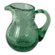 Miniature glass jug or pitcher with bubble effect, mint water, signed Biot.