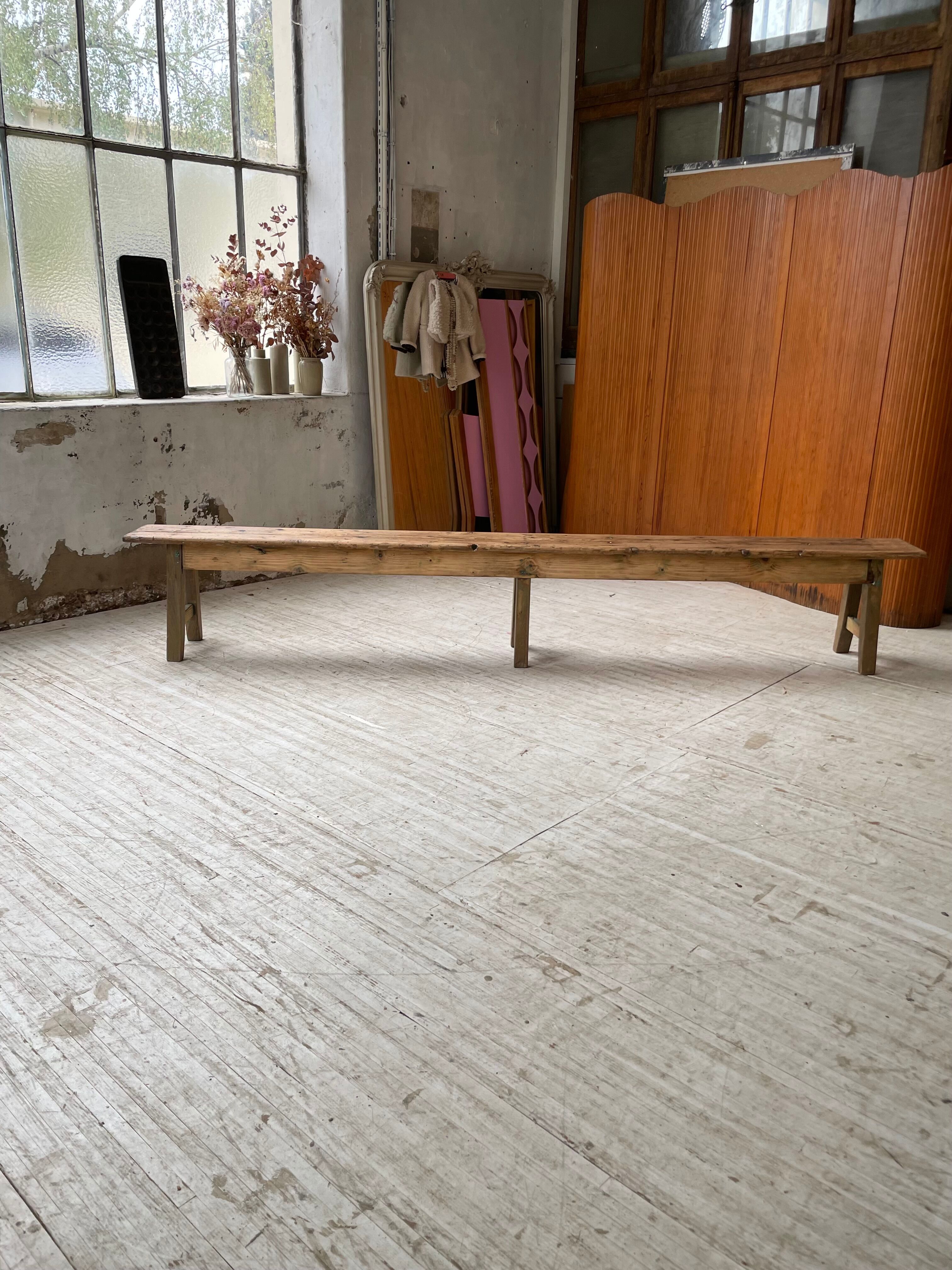 Pine farmhouse bench 280 cm