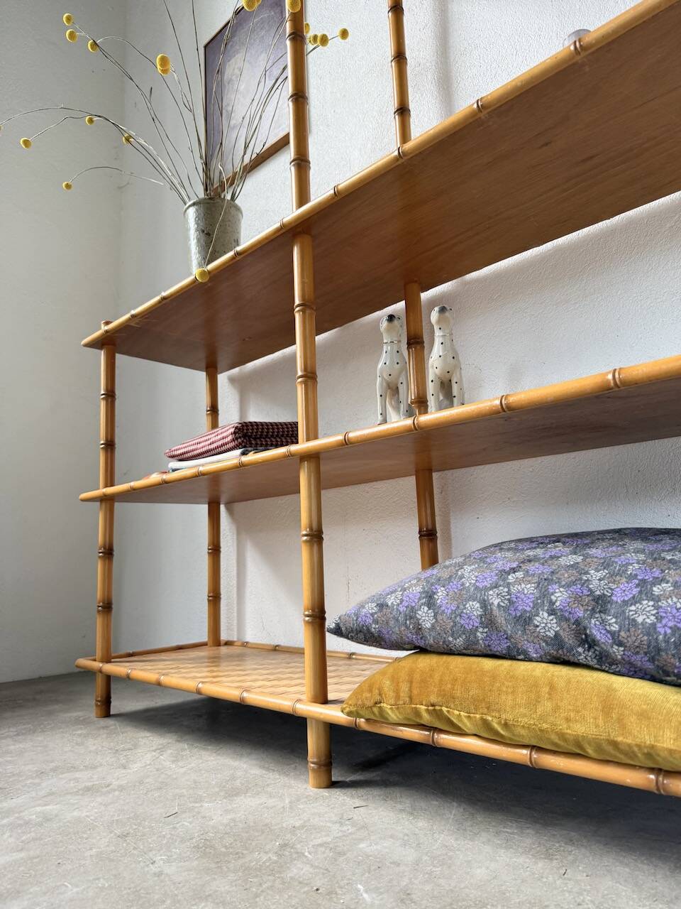 Large rattan shelf 1960