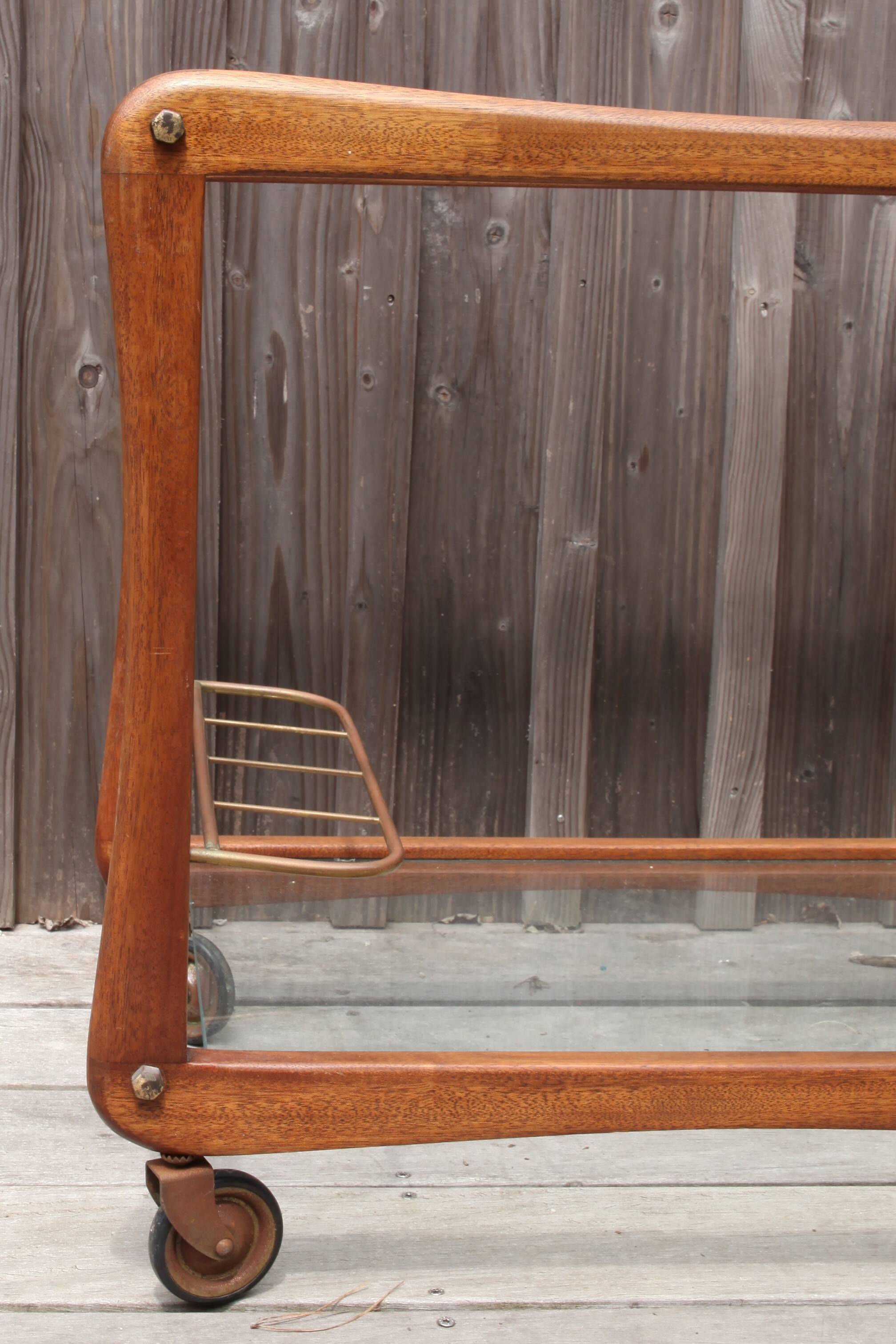 Scandinavian teak serving cart