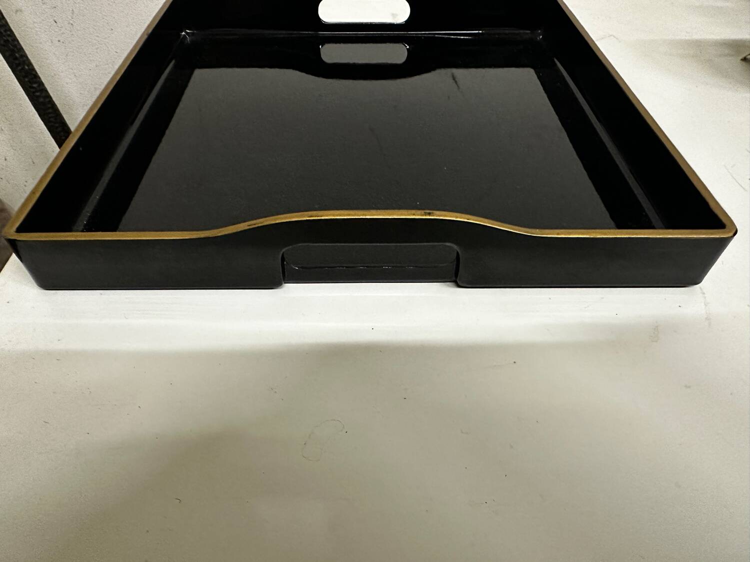 Vintage japanese lacquered wood tray - 29/29 cm