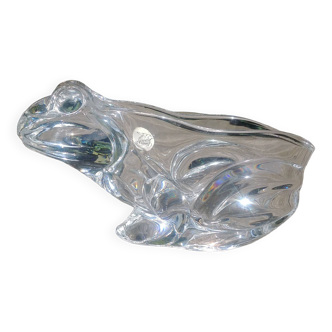 Vide poche en cristal forme grenouille/crapaud de la cristallerie d'arques made in france