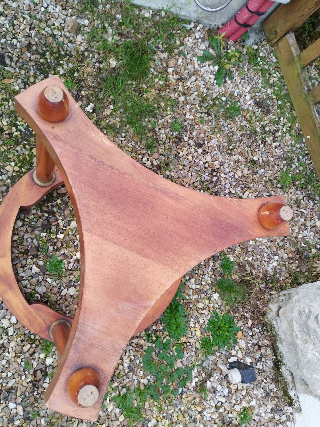 Empire style pedestal table with marble top