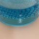 Cast glass moulded turqoise art deco mid century