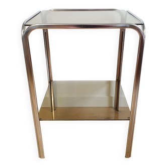 Fifth wheel in chromed metal and smoked glass 70's