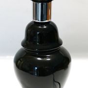 Elegant little vintage lamp base in black ceramic