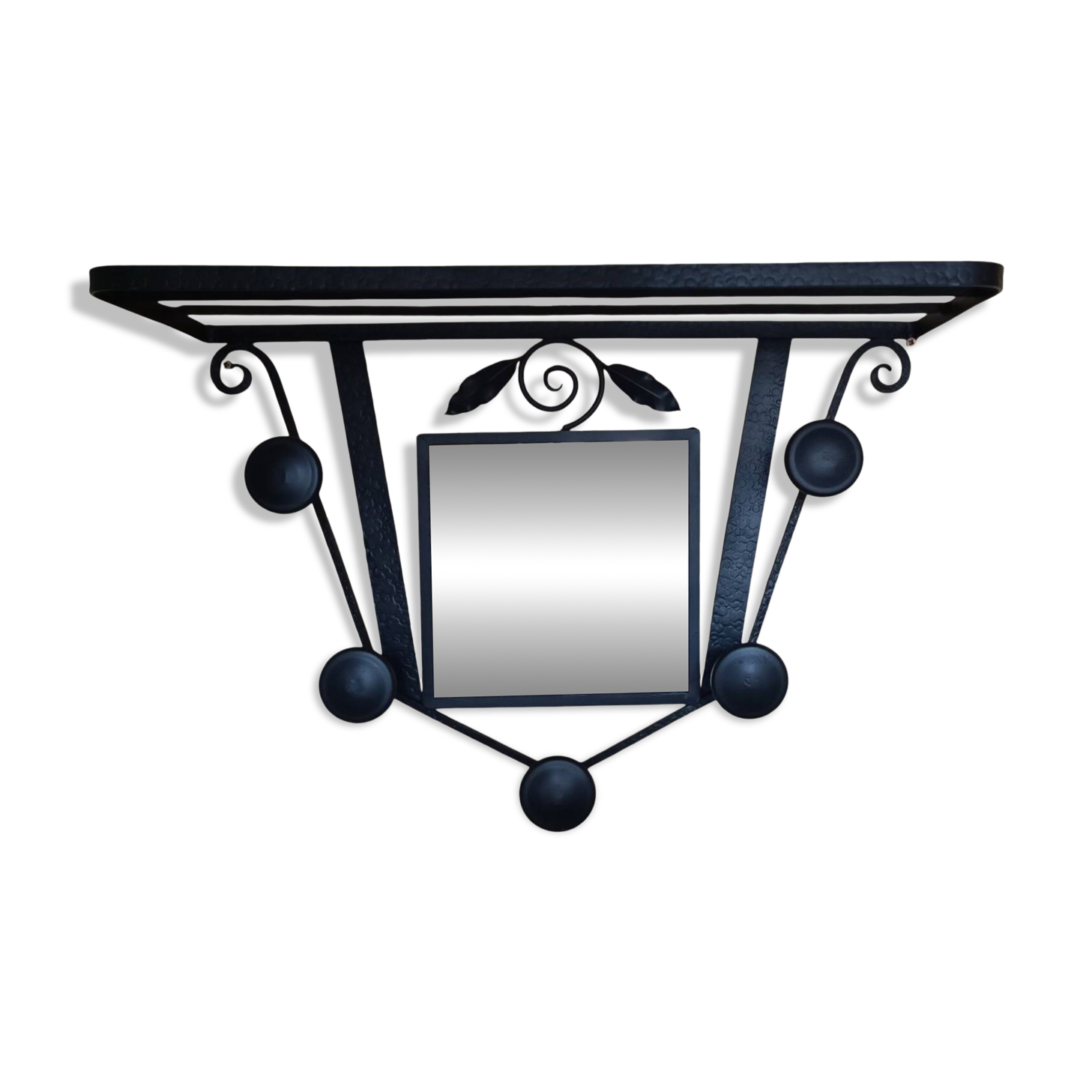 Art Deco wrought iron coat rack